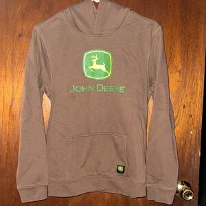 John Deere Brown Hoodie with Green Logo